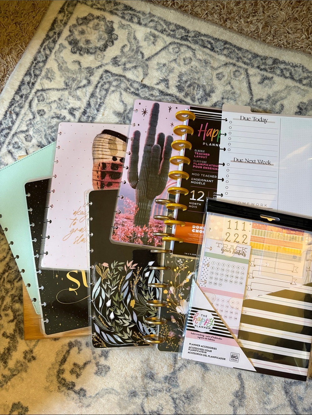 The Happy Planner Disc-Bound Covers and accessories.